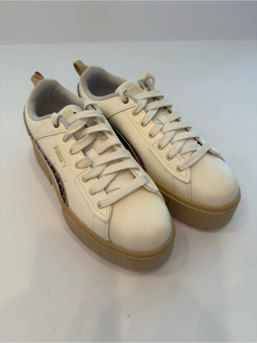 PUMA Mayze UT Leo Platform Sneakers White Leopard - NWOT Excellent Condition 9.5